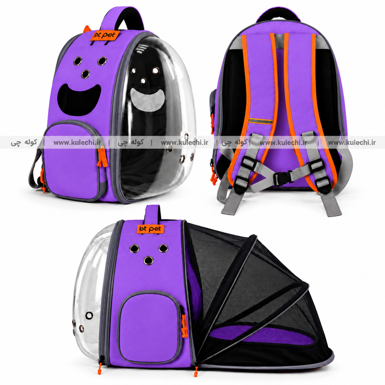 کوله پشتی حمل سگ و گربه پارکدار پلاس(BT pet) مدل B40